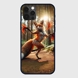 Чехол для iPhone 12 Pro Max Лиса Шаманка танцует зажигательный танец в лесу, цвет: 3D-черный