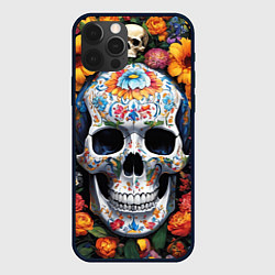 Чехол для iPhone 12 Pro Max Bright colors and a skull, цвет: 3D-черный