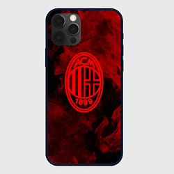 Чехол для iPhone 12 Pro Max Милан огненый стиль, цвет: 3D-черный