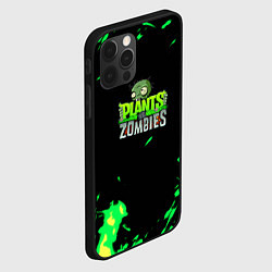 Чехол для iPhone 12 Pro Max Plants vs Zombies зелёная текстура, цвет: 3D-черный — фото 2