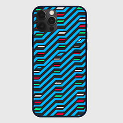 Чехол для iPhone 12 Pro Max Киберпанк узор синий и чёрный, цвет: 3D-черный