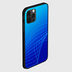 Чехол для iPhone 12 Pro Max Синий градиент полосы, цвет: 3D-черный — фото 2