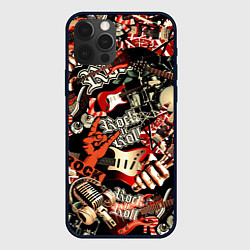 Чехол для iPhone 12 Pro Max Рок патерн, цвет: 3D-черный