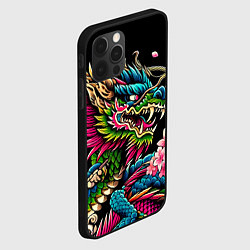 Чехол для iPhone 12 Pro Max Irezumi - Japanese dragon ai art, цвет: 3D-черный — фото 2