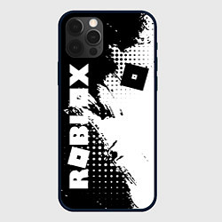 Чехол для iPhone 12 Pro Max Роблокс - черно-белая абстракция, цвет: 3D-черный