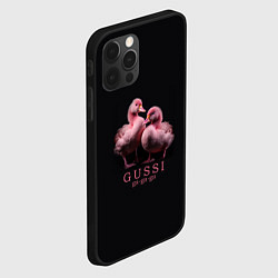 Чехол для iPhone 12 Pro Max Два маленьких гуся: Gussi ga-ga-ga, цвет: 3D-черный — фото 2