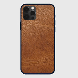 Чехол для iPhone 12 Pro Max Коричневая кожа, цвет: 3D-черный