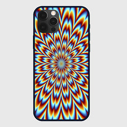 Чехол для iPhone 12 Pro Max Оптическая иллюзия в виде цветка, цвет: 3D-черный