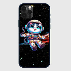 Чехол iPhone 12 Pro Max Котёнок космонавт в открытом космосе