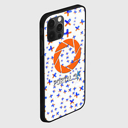 Чехол для iPhone 12 Pro Max Portal logo pattern steel, цвет: 3D-черный — фото 2