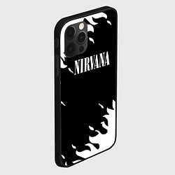 Чехол для iPhone 12 Pro Max Nirvana текстура огонь, цвет: 3D-черный — фото 2