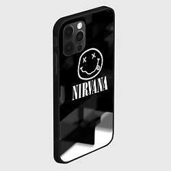 Чехол для iPhone 12 Pro Max Nirvana текстура рок, цвет: 3D-черный — фото 2