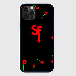 Чехол для iPhone 12 Pro Max Sally face rose steel, цвет: 3D-черный