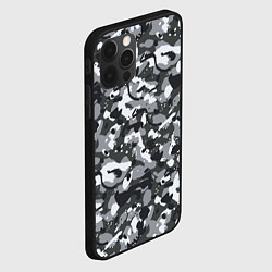 Чехол для iPhone 12 Pro Max Серый пиксельный камуфляж, цвет: 3D-черный — фото 2