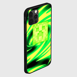 Чехол для iPhone 12 Pro Max Minecraft кислотный стиль, цвет: 3D-черный — фото 2