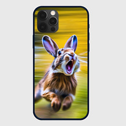 Чехол для iPhone 12 Pro Max Крик бегущего зайца, цвет: 3D-черный