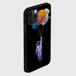 Чехол для iPhone 12 Pro Max Космонавт с воздушными шарами, цвет: 3D-черный — фото 2