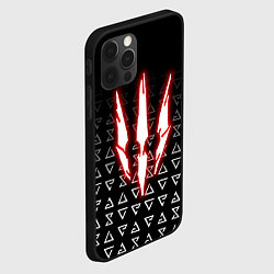 Чехол для iPhone 12 Pro Max The witcher - red logo, цвет: 3D-черный — фото 2