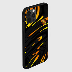 Чехол для iPhone 12 Pro Max Porsche - Желтые разводы, цвет: 3D-черный — фото 2