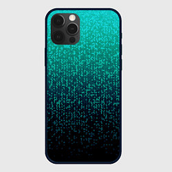 Чехол для iPhone 12 Pro Max Градиент мелкая мозаика аквамарин, цвет: 3D-черный