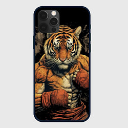 Чехол для iPhone 12 Pro Max Муай-Тай тигр боевые искусства, цвет: 3D-черный