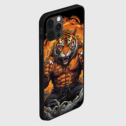 Чехол для iPhone 12 Pro Max Муай - Тай тигр в стойке боевые искусства, цвет: 3D-черный — фото 2