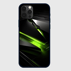 Чехол iPhone 12 Pro Max Зеленая абстрактная конструкция в стиле nvidia