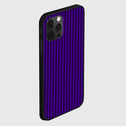 Чехол для iPhone 12 Pro Max Яркий фиолетовый в полоску, цвет: 3D-черный — фото 2