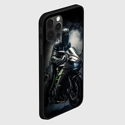 Чехол для iPhone 12 Pro Max Мотоцикл в дыму, цвет: 3D-черный — фото 2