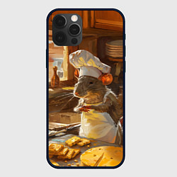 Чехол iPhone 12 Pro Max Крыса повар готовит на кухне
