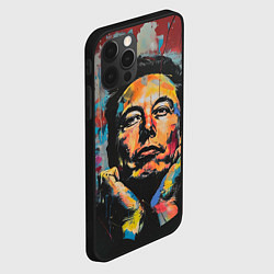 Чехол для iPhone 12 Pro Max Илон Маск граффити портрет, цвет: 3D-черный — фото 2