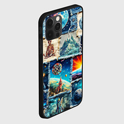 Чехол для iPhone 12 Pro Max Разнообразие миров - пэчворк, цвет: 3D-черный — фото 2