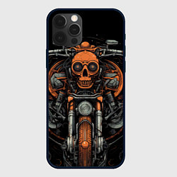 Чехол для iPhone 12 Pro Max Ретро мотоцикл с черепом, цвет: 3D-черный