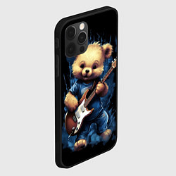 Чехол для iPhone 12 Pro Max Плюшевый медведь музыкант с гитарой, цвет: 3D-черный — фото 2