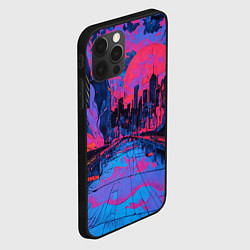 Чехол для iPhone 12 Pro Max Город в психоделических цветах, цвет: 3D-черный — фото 2