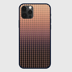 Чехол для iPhone 12 Pro Max Полосы цепочки градиент тёмный персиковый, цвет: 3D-черный