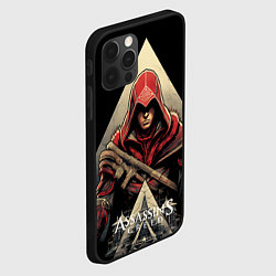 Чехол для iPhone 12 Pro Max Assassins creed темный капюшон, цвет: 3D-черный — фото 2