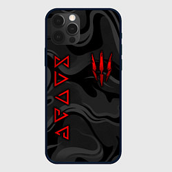 Чехол для iPhone 12 Pro Max Ведьмак - Серые волны, цвет: 3D-черный