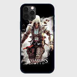 Чехол для iPhone 12 Pro Max Assassins creed белая пыль, цвет: 3D-черный
