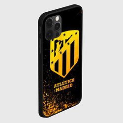 Чехол для iPhone 12 Pro Max Atletico Madrid - gold gradient, цвет: 3D-черный — фото 2