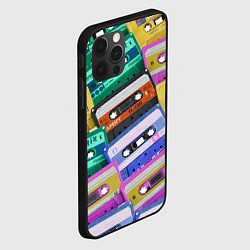 Чехол для iPhone 12 Pro Max Аудио кассеты разноцветные, цвет: 3D-черный — фото 2