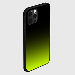 Чехол для iPhone 12 Pro Max Чёрно-салатовый градиент, цвет: 3D-черный — фото 2
