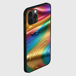 Чехол для iPhone 12 Pro Max Жидкий радужный металл, цвет: 3D-черный — фото 2