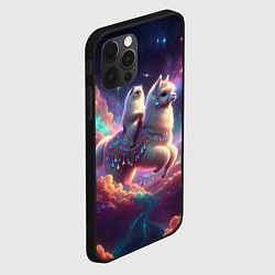 Чехол для iPhone 12 Pro Max Космос и кот едет верхом на альпаке, цвет: 3D-черный — фото 2