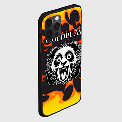 Чехол для iPhone 12 Pro Max Coldplay рок панда и огонь, цвет: 3D-черный — фото 2