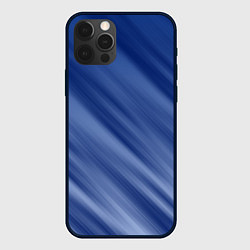 Чехол iPhone 12 Pro Max Белые полосы на синем фоне