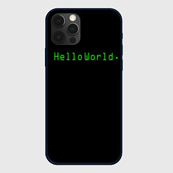 Чехол для iPhone 12 Pro Max Hello world, цвет: 3D-черный