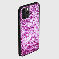Чехол для iPhone 12 Pro Max Сверкающая розовая фактура фольги, цвет: 3D-черный — фото 2