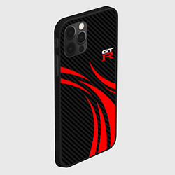 Чехол для iPhone 12 Pro Max GTR Nissan - Carbon and red, цвет: 3D-черный — фото 2