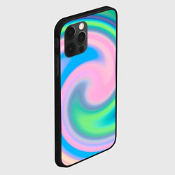 Чехол для iPhone 12 Pro Max Абстрактный разноцветный круговорот, цвет: 3D-черный — фото 2